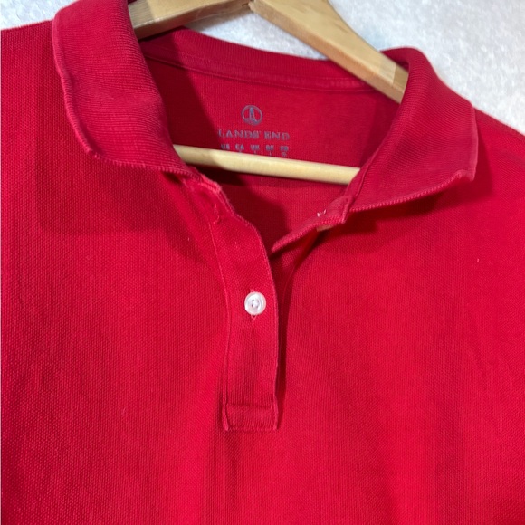Lands' End Red Polo Short Sleeve Shirt - Picture 3 of 6